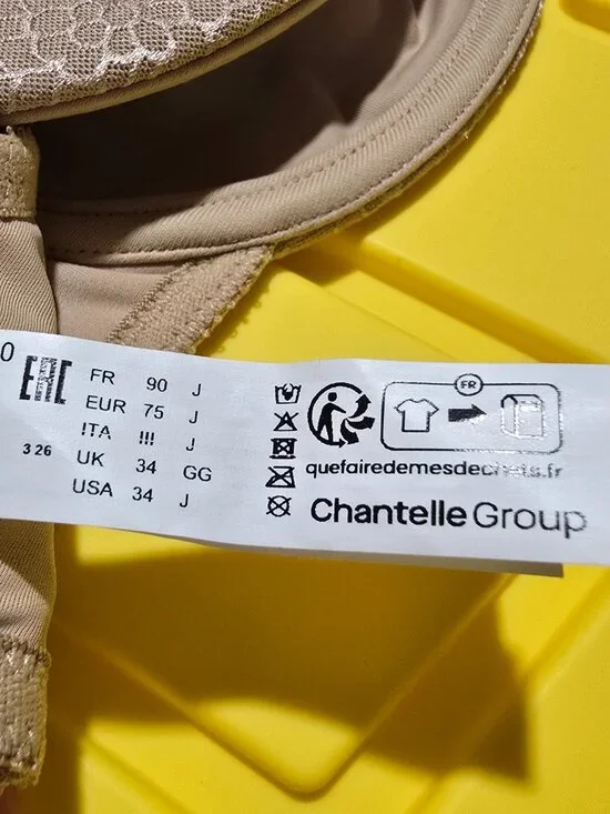 Chantelle 1891 Ultra Lace Bra 34GG 34J Nude Beige Unlined Underwire NWT NEW - Picture 13 of 16